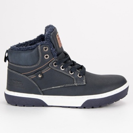 Arrigo Bello Młodzieżowe trampki nad kostkę niebieskie