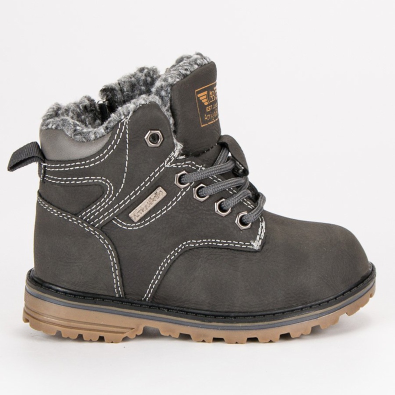 Arrigo Bello Ocieplane traperki na suwak szare