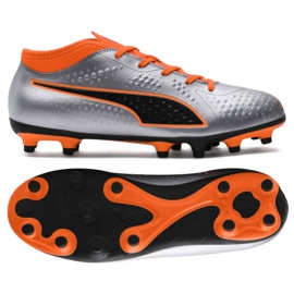 Buty piłkarskie Puma One 4 Syn Fg Jr 104782 01 wielokolorowe szare