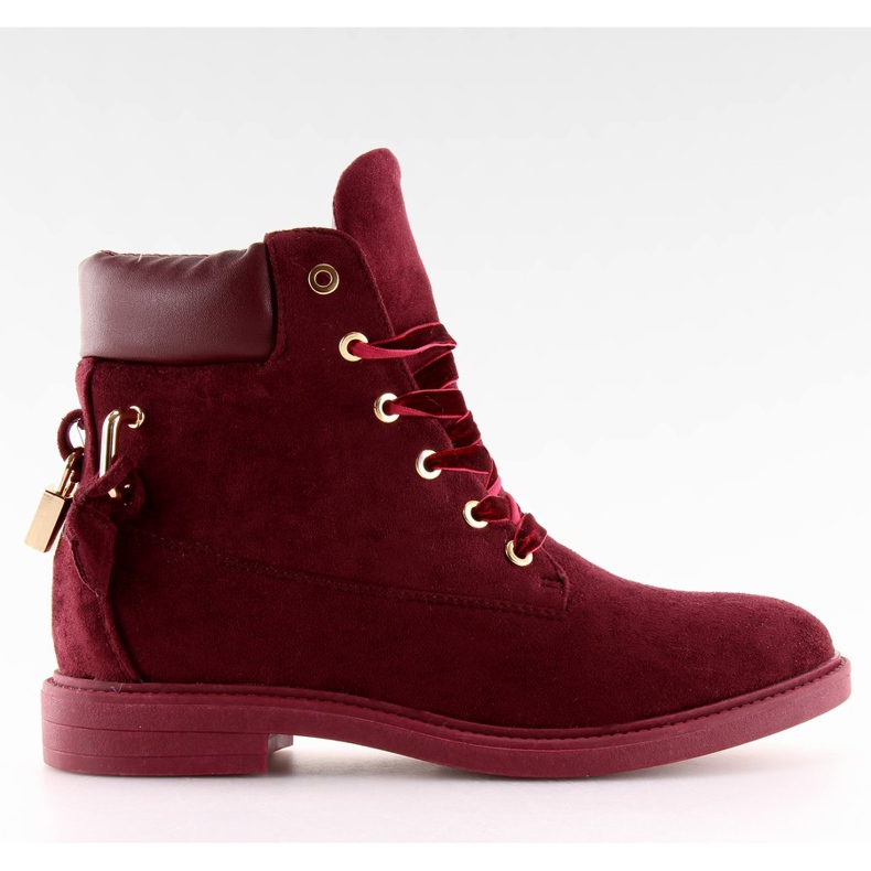 Timberki z kłódką bordowe J-8686 wine czerwone