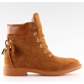 Timberki z kłódką camel J-8686 camel brązowe