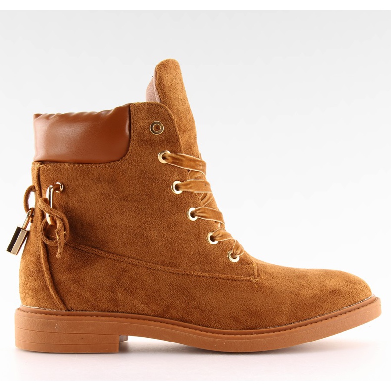 Timberki z kłódką camel J-8686 camel brązowe