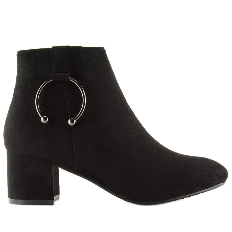 Botki na obcasie czarne PE192 Black