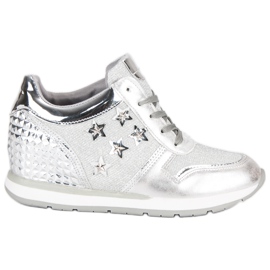 Srebrne trampki sneakersy szare