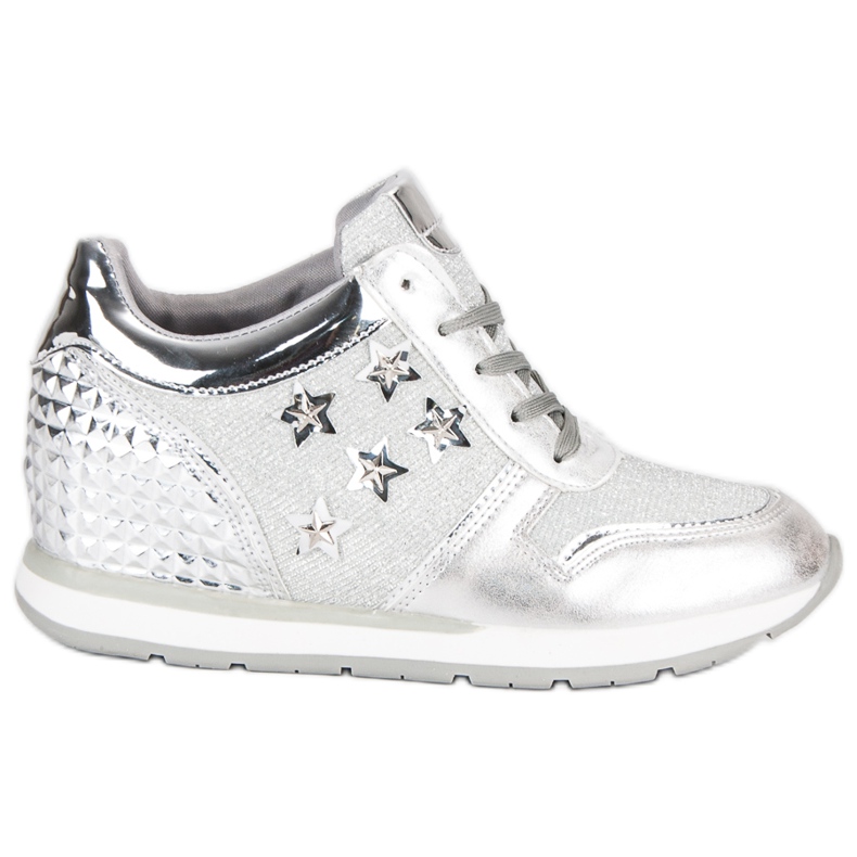 Srebrne trampki sneakersy szare