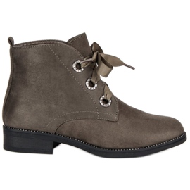 Seastar Wiązane Zamszowe Botki brązowe