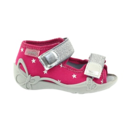 Befado buty dziecięce sandałki kapcie 242p085 szare różowe