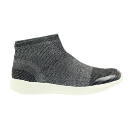 American Club American czarne sportowe buty damskie 17044 czarne/srebrne
