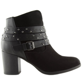 Botki na stabilnym obcasie czarne G-36 Black