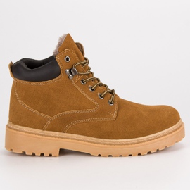 Original Walkman Shoes Ocieplane skórzane trapery brązowe