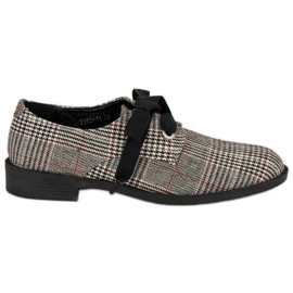 Wiązane Półbuty W Kratkę VICES szare