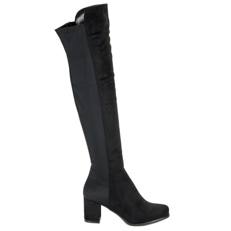 Lucky Shoes Czarne Dopasowane Muszkieterki