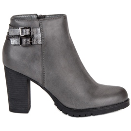 Show It Klasyczne botki na słupku szare