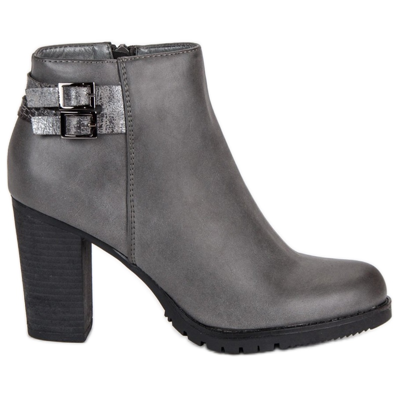 Show It Klasyczne botki na słupku szare