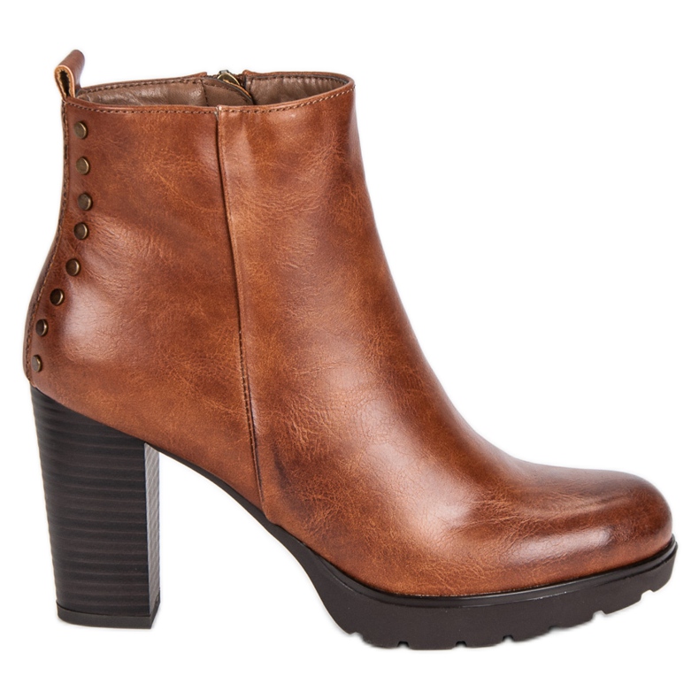 Filippo Brązowe Botki Na Słupku