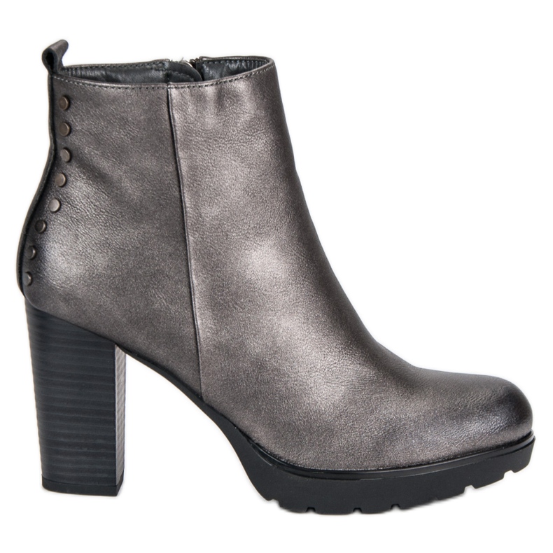 Filippo Grafitowe botki na słupku szare