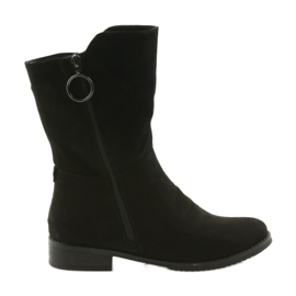 M.Daszyński Botki zamszowe czarne SA130