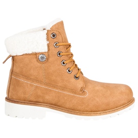 McKey Traperki Z Futerkiem Camel brązowe