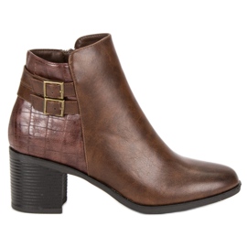 Filippo Klasyczne Botki Na Obcasie brązowe