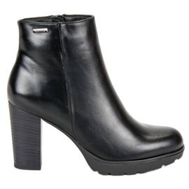 Weide Czarne botki na słupku