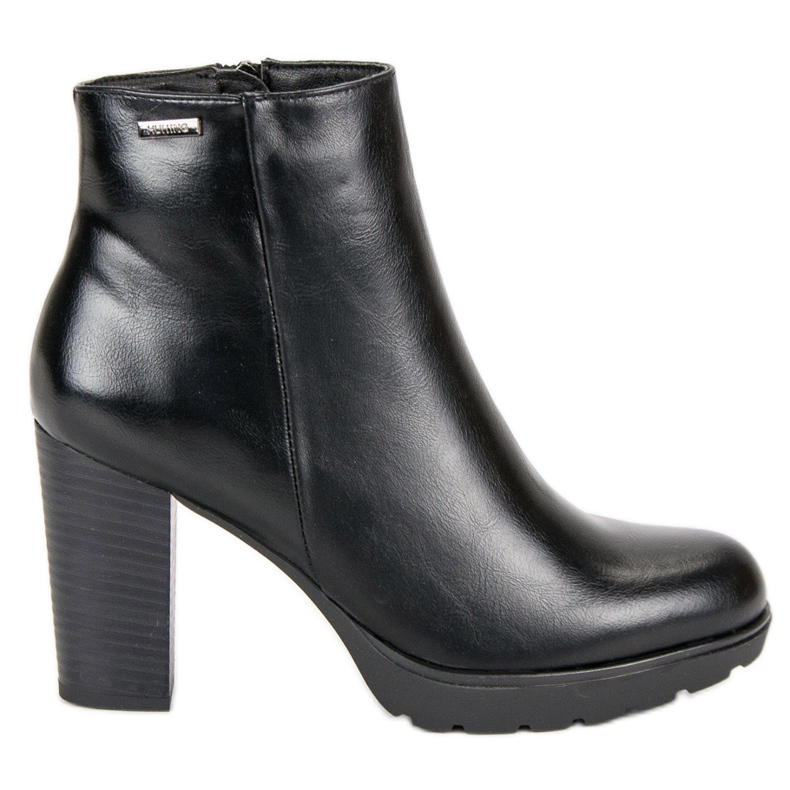 Weide Czarne botki na słupku