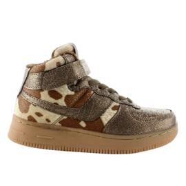 Dziecięce buty sportowe ocieplane k1646103 Bronce brązowe