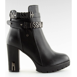 Botki na obcasie czarne Z122 black