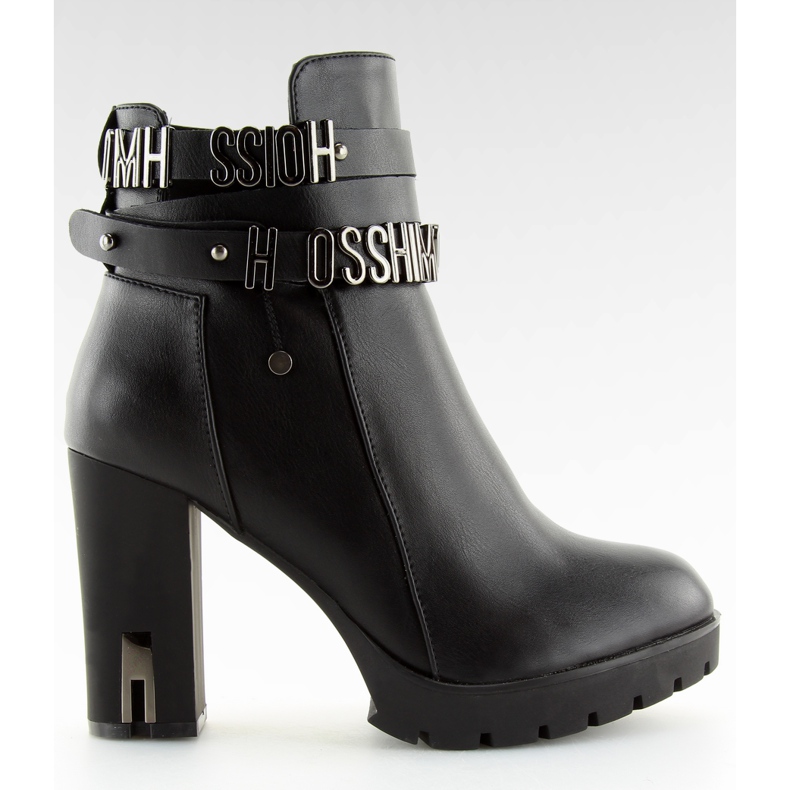 Botki na obcasie czarne Z122 black