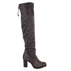 Casualowe Kozaki Damskie VINCEZA szare