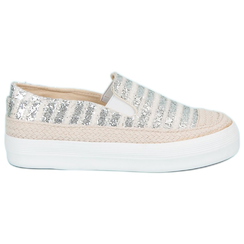 J. Star Srebrne Trampki Espadryle szare