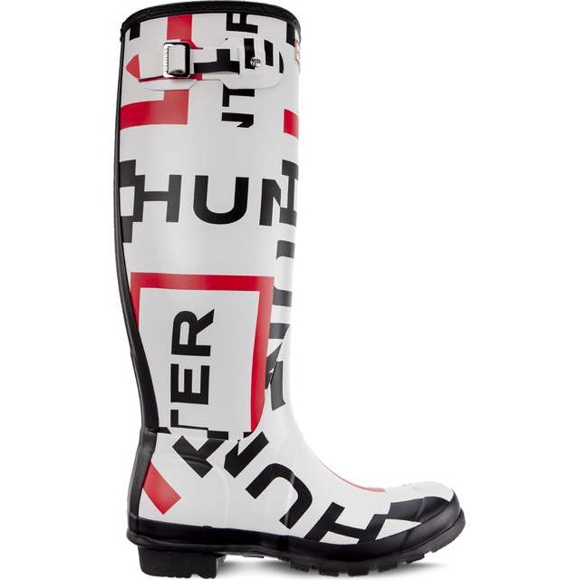 Hunter Women's Original Exploded Logo Tall Exploded Logo białe czarne czerwone
