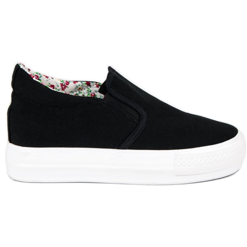 J. Star Czarne Trampki Na Koturnie