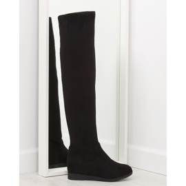 Muszkieterki na koturnie czarne 168-108 black