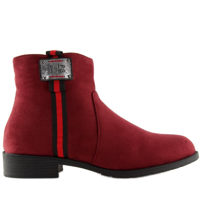 Sztyblety zamszowe bordowe 100-913B0-2 Red czerwone