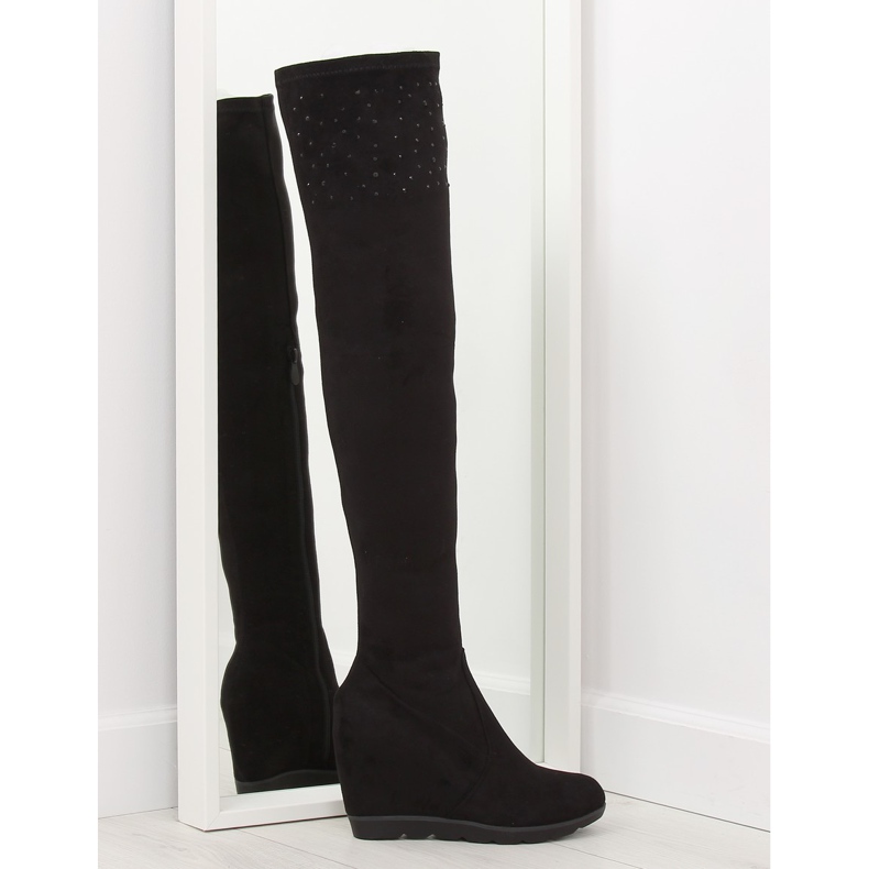 Muszkieterki na koturnie czarne K-59 black