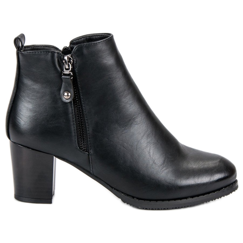 J. Star Klasyczne botki na obcasie czarne
