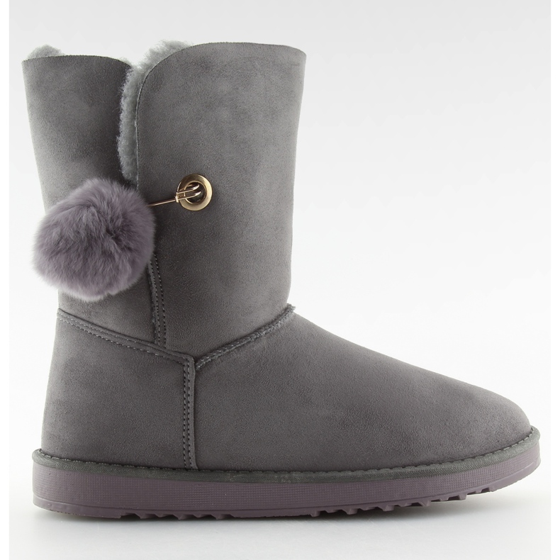 Emusy z pomponem szare SP04P grey