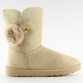 Emusy z pomponem beżowe SP04P beige beżowy