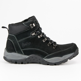 American Club Skórzane Traperki American czarne