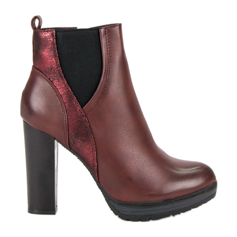 Erynn Seksowne bordowe botki czerwone
