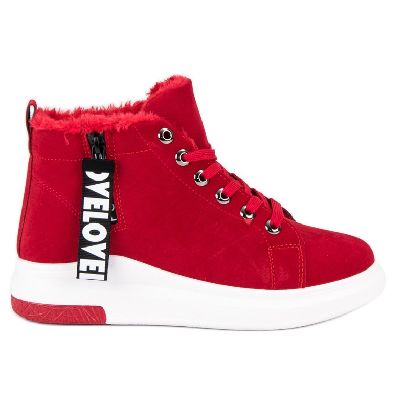 Ocieplane trampki czerwone