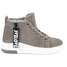 Ocieplane trampki szare