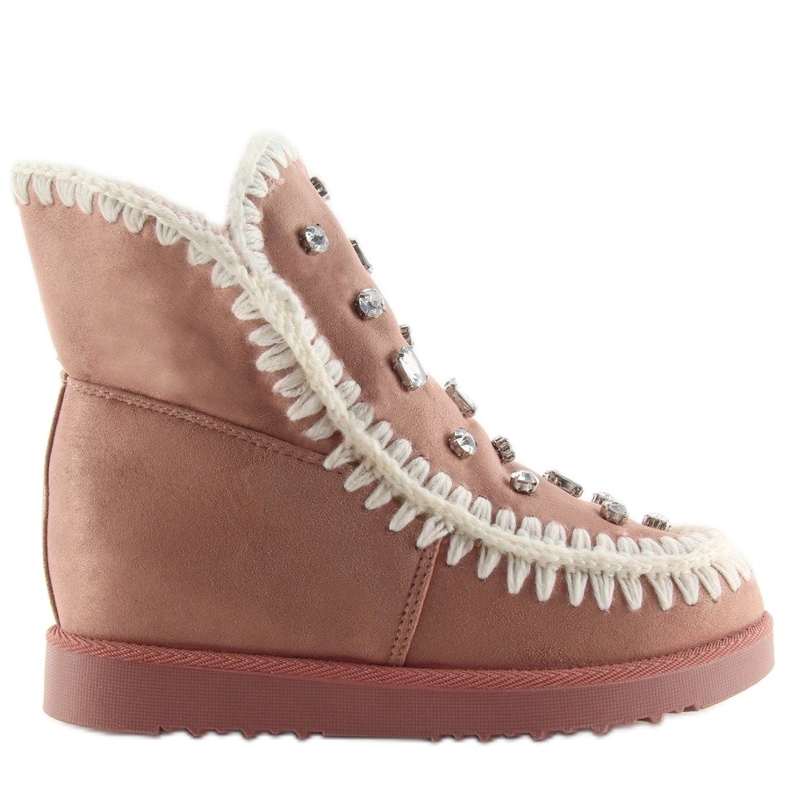 Botki na koturnie różowe DD62P Pink