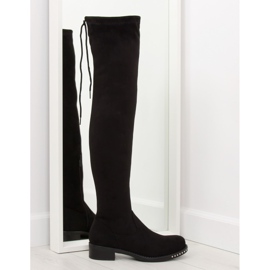 Muszkieterki zamszowe czarne NS020P black