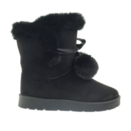 Czarne Emusy Mukluki z pomponem