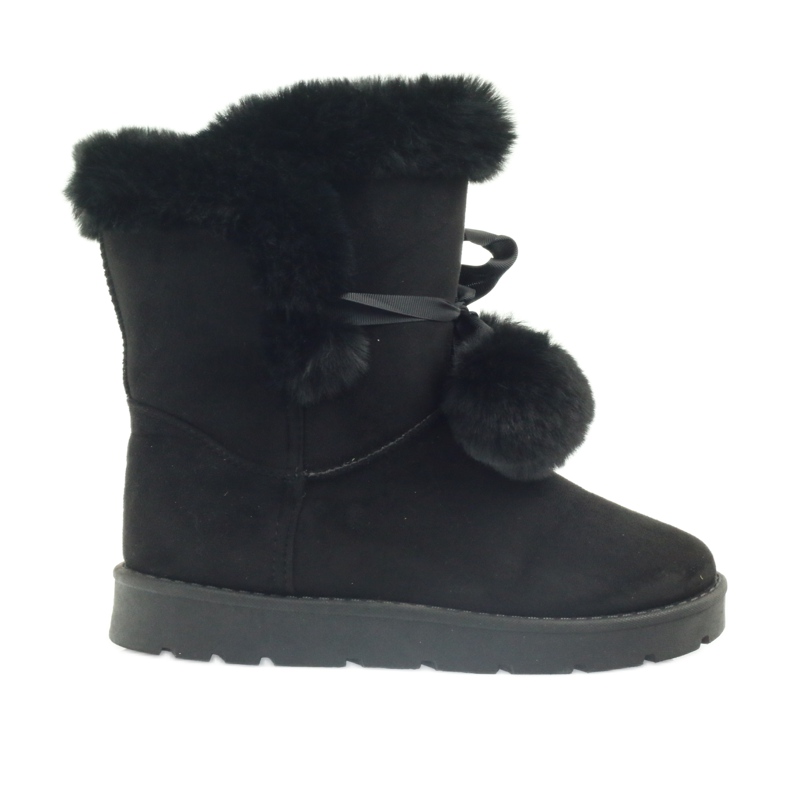 Czarne Emusy Mukluki z pomponem