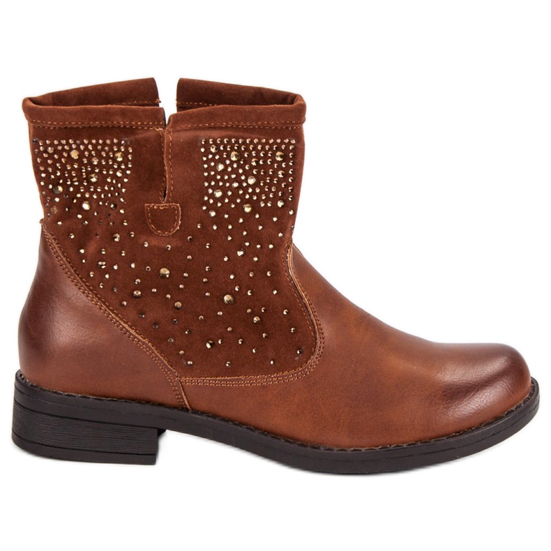 Mannika Wsuwane brązowe botki