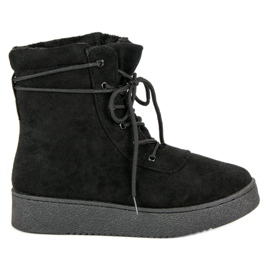 Anesia Paris Wiązane botki na platformie czarne