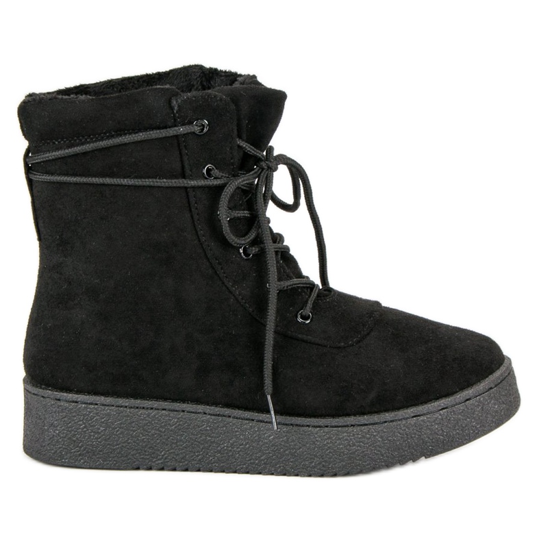 Anesia Paris Wiązane botki na platformie czarne