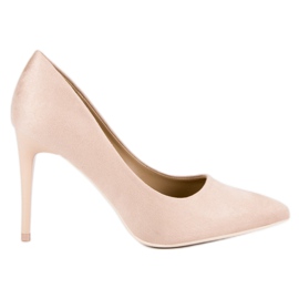 Zamszowe szpilki brązowe